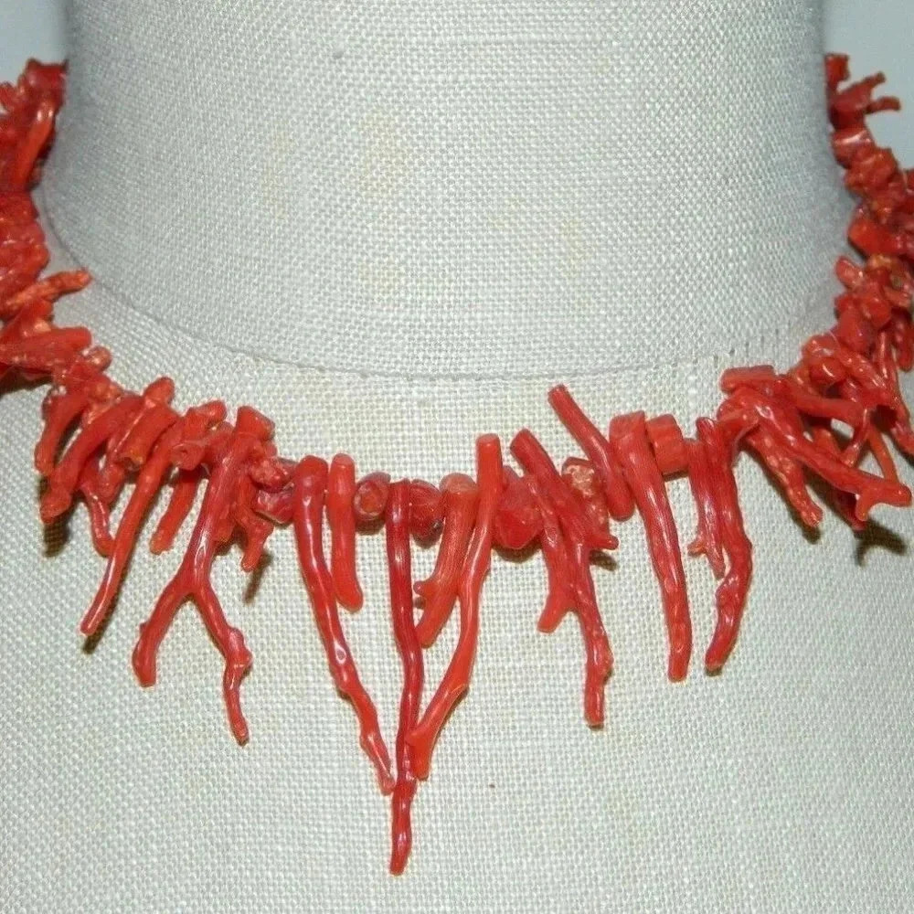 Red Natural Branch Coral Necklace